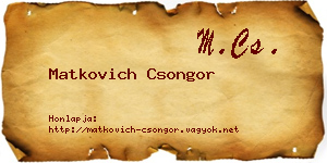 Matkovich Csongor névjegykártya